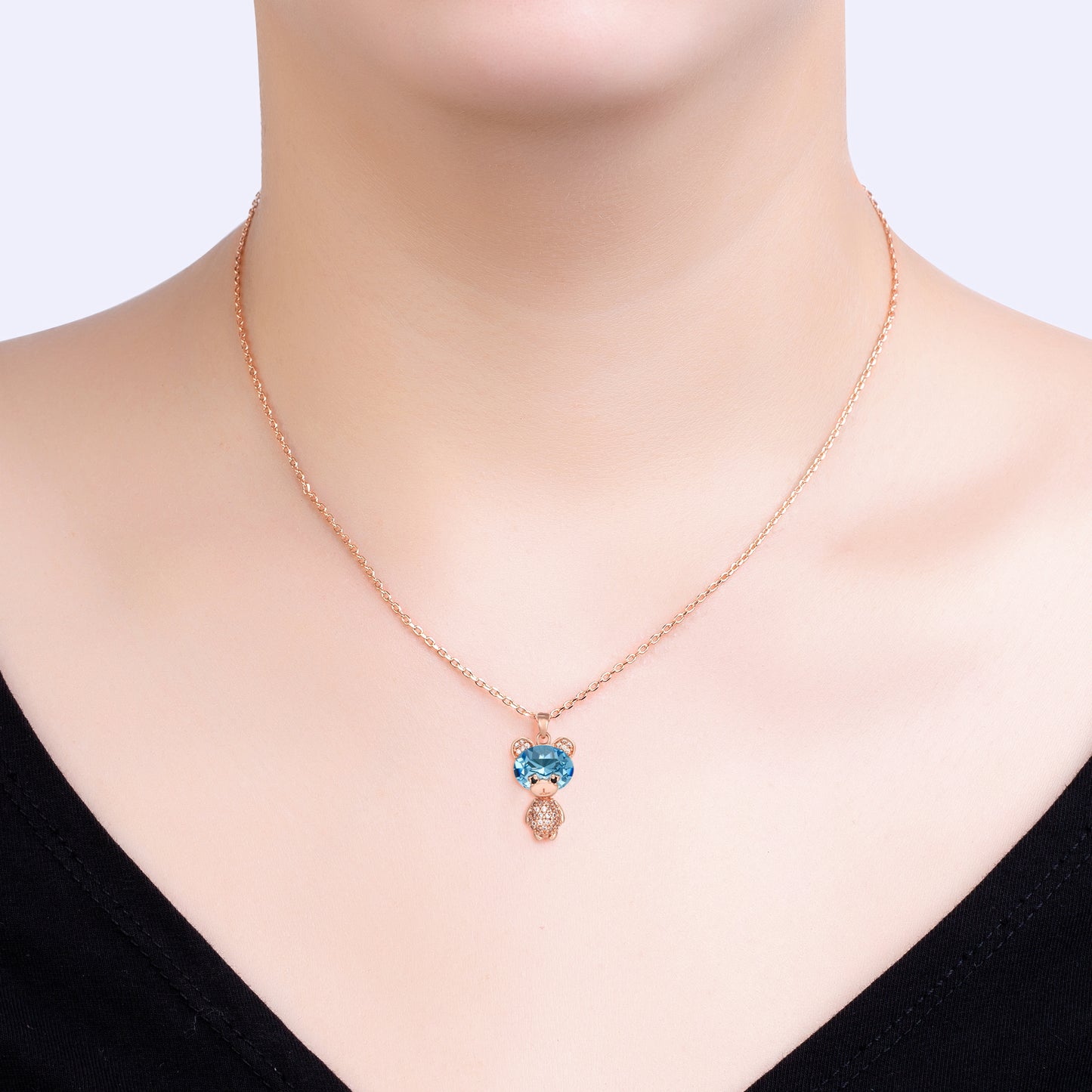 Kette mit Anhänger Bärchen, rotgold