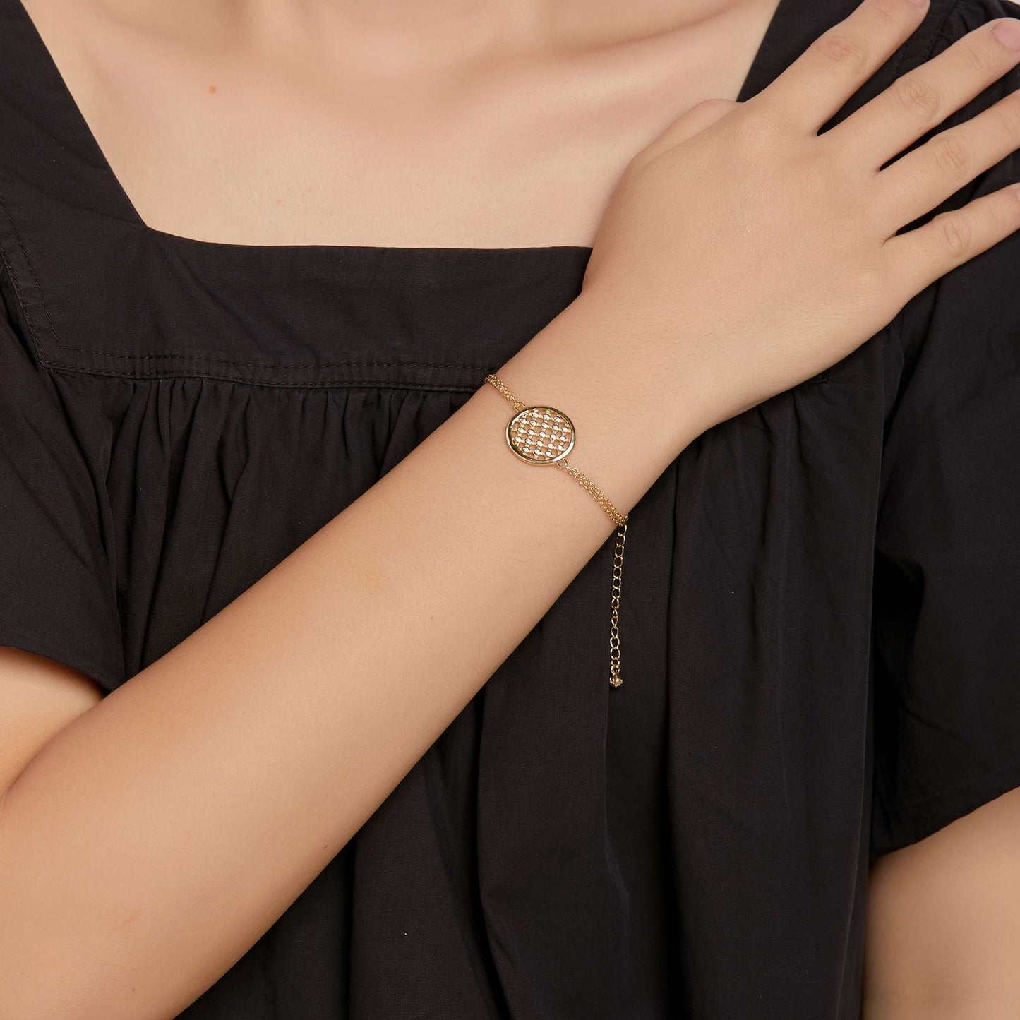 Armband Weave, gold weiss