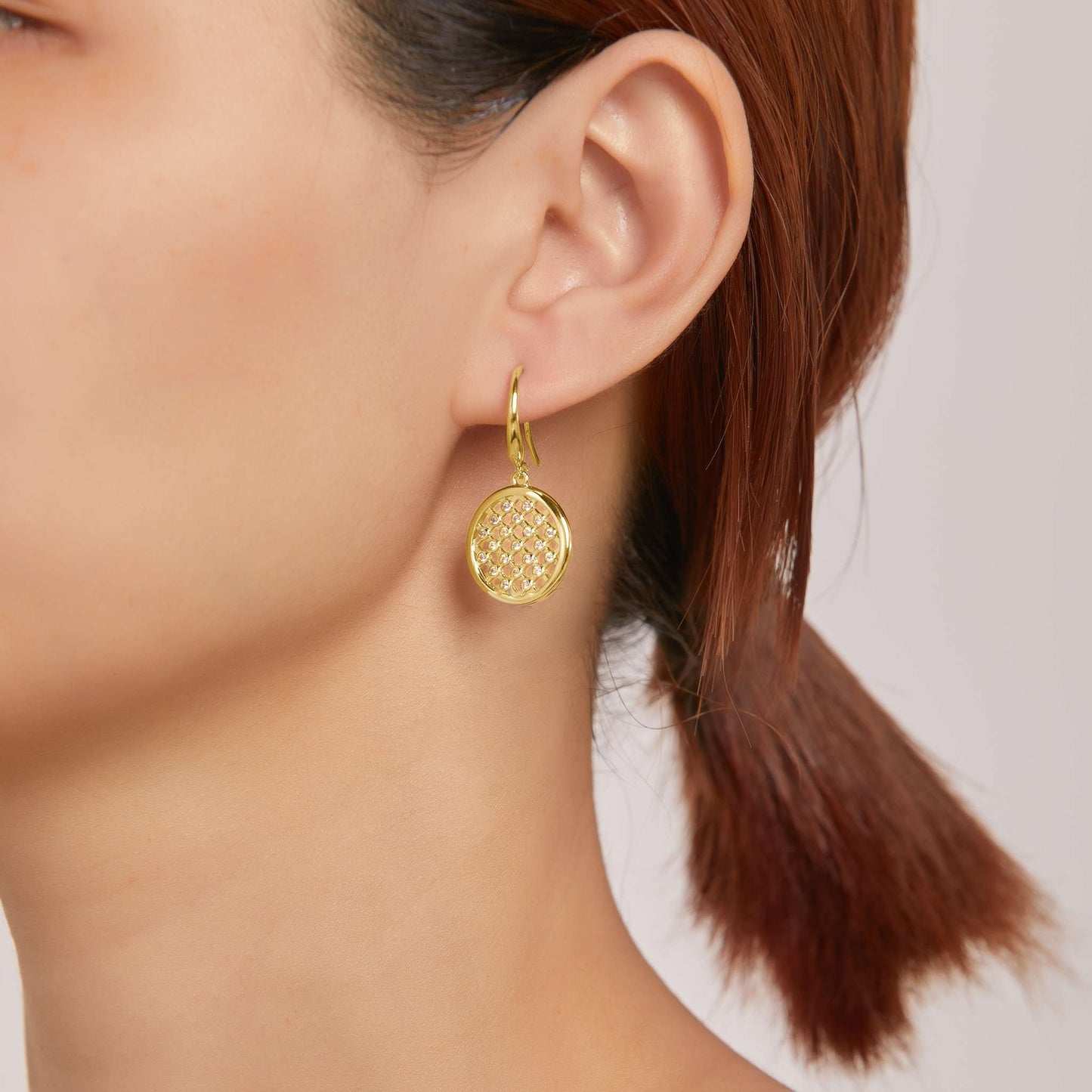 Ohrpendel Weave, gold weiss