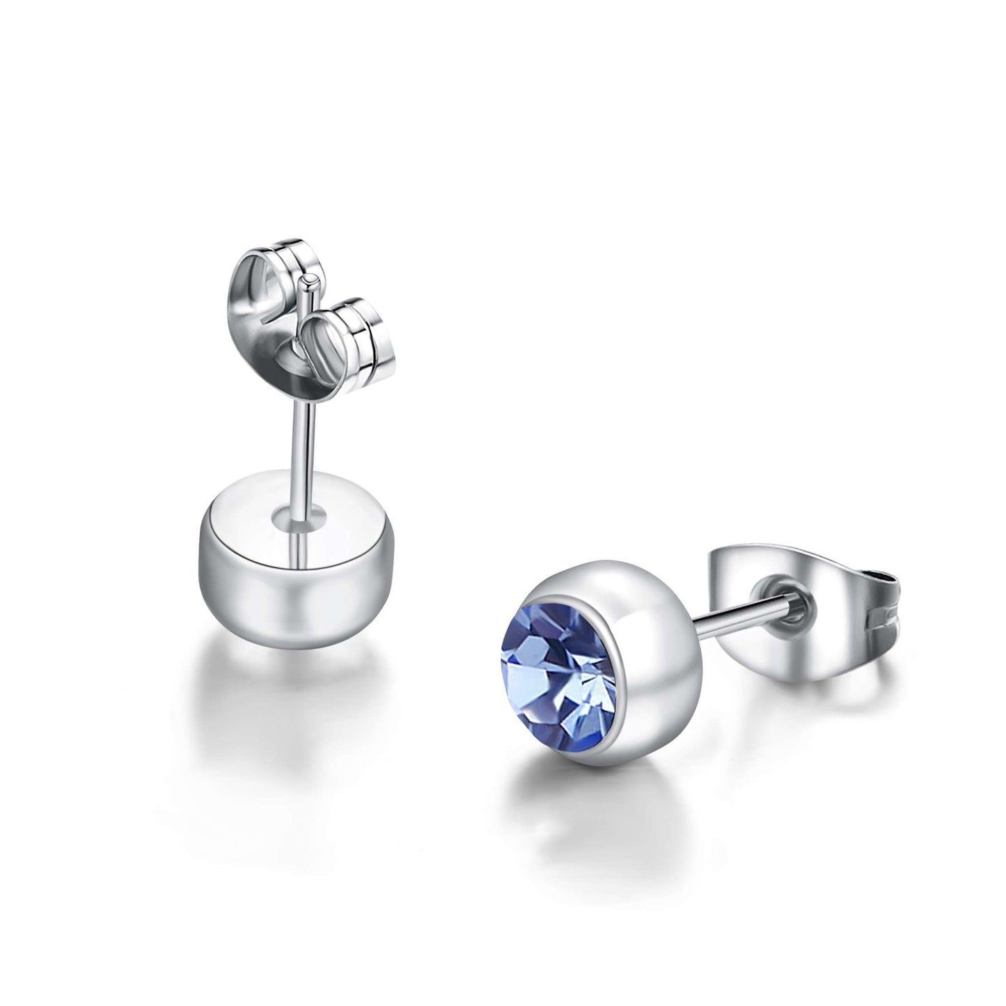 Ohrstecker Singular, silber hellblau