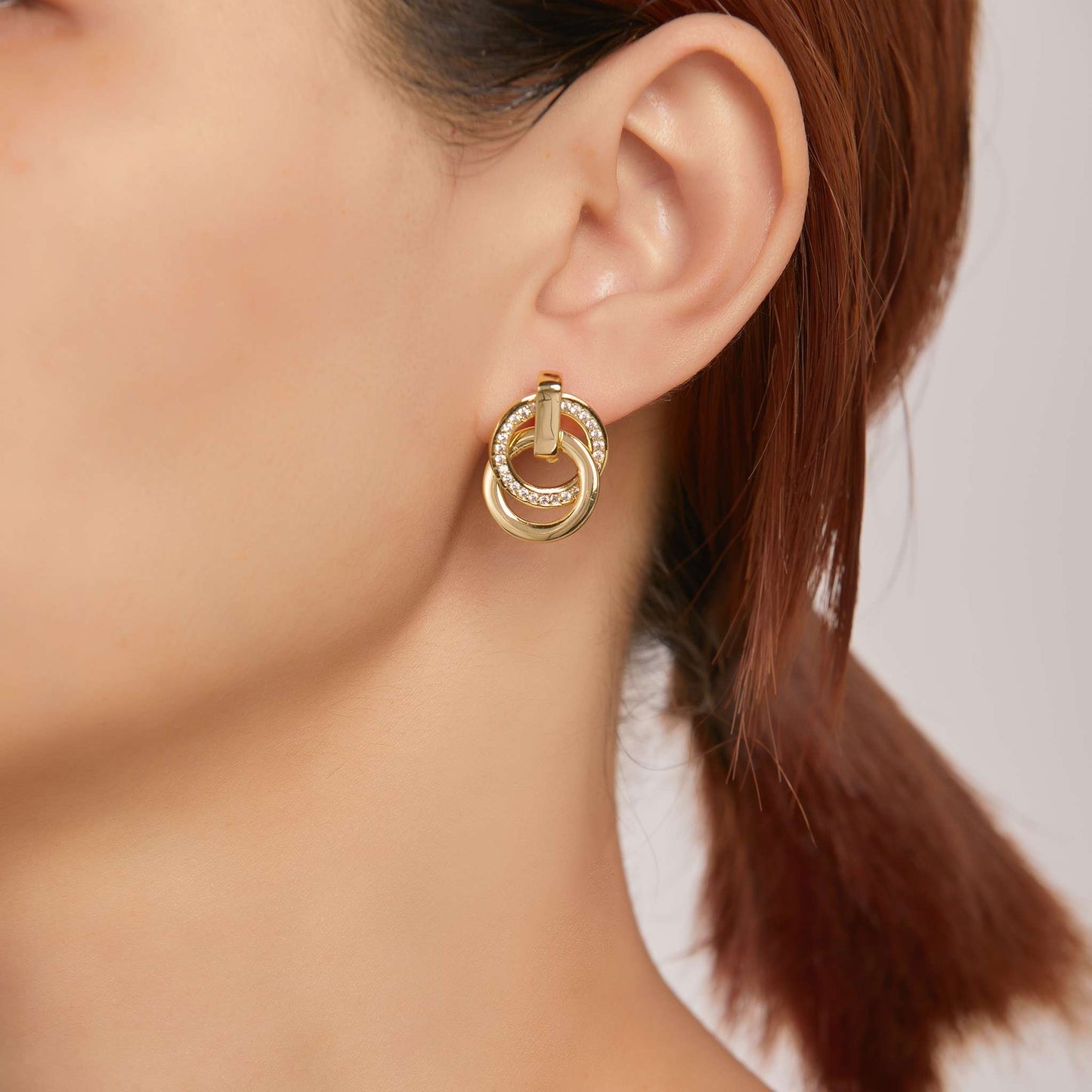 Ohrringe Circles, gold weiss