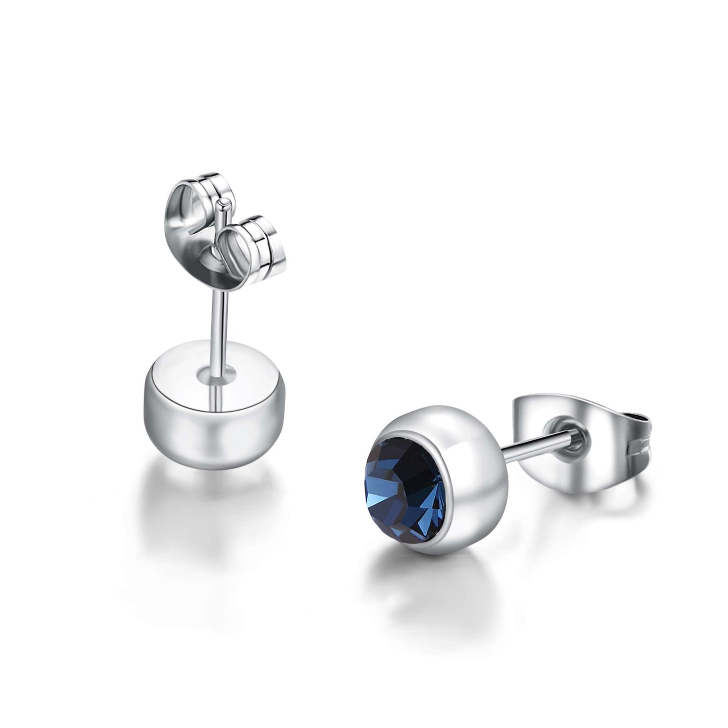 Ohrstecker Singular, silber blau