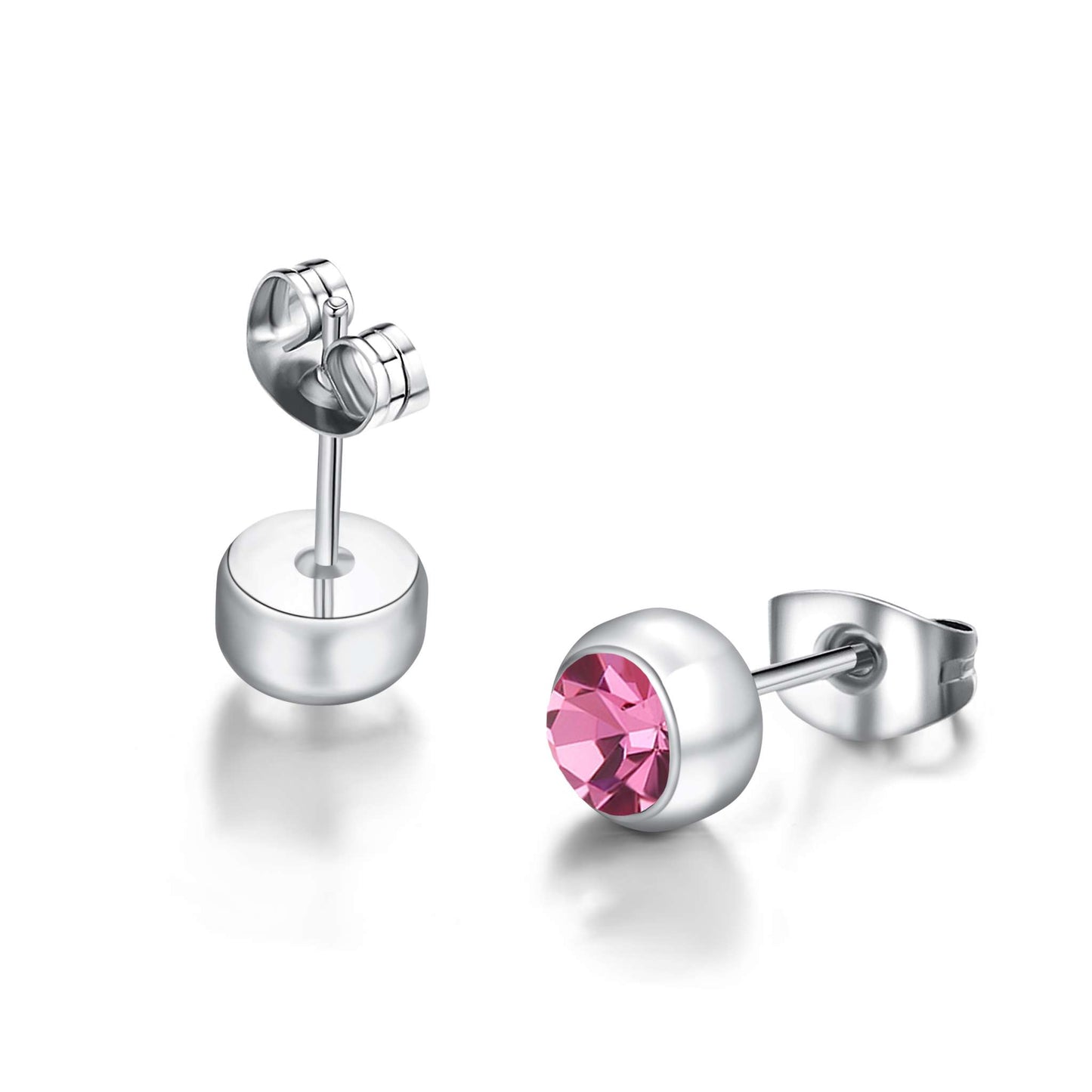 Ohrstecker Singular, silber pink