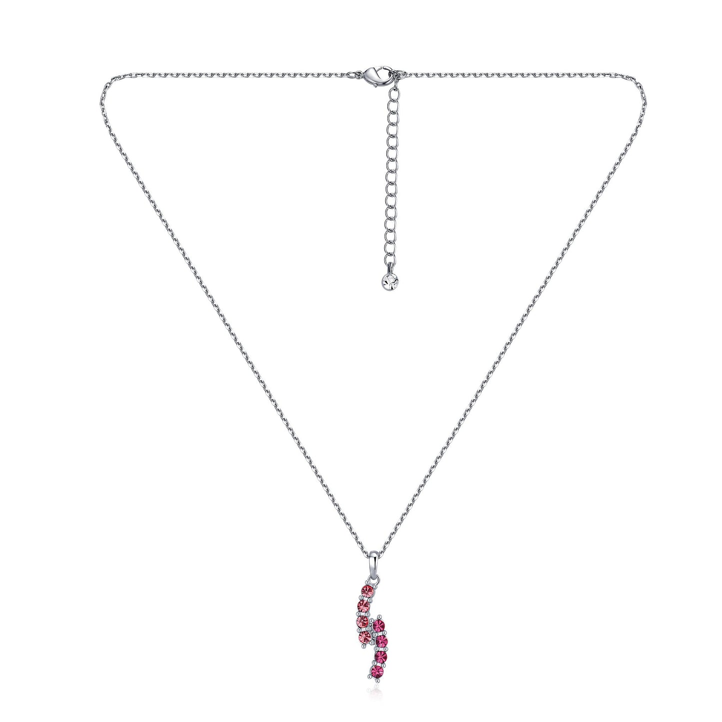Kette mit Anhänger Duo, silber pink