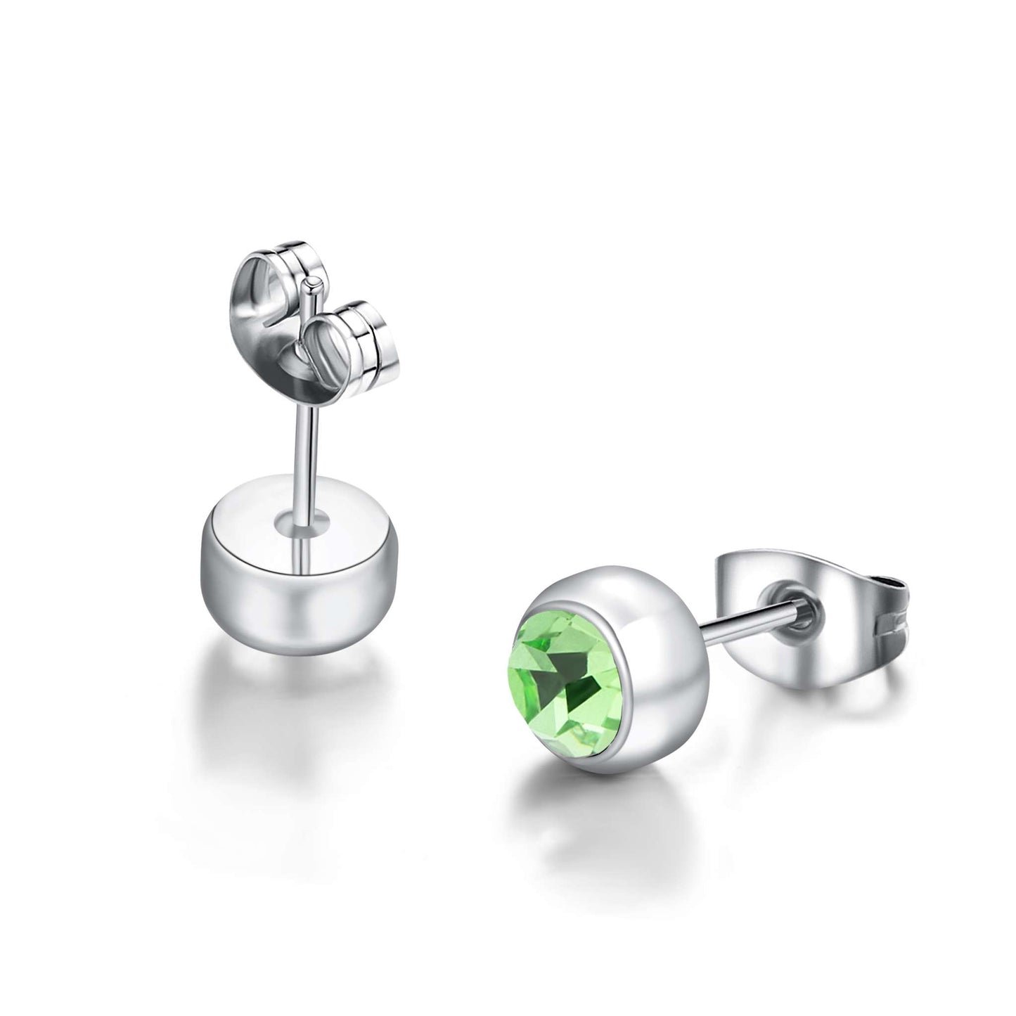 Ohrstecker Singular, silber hellgrün