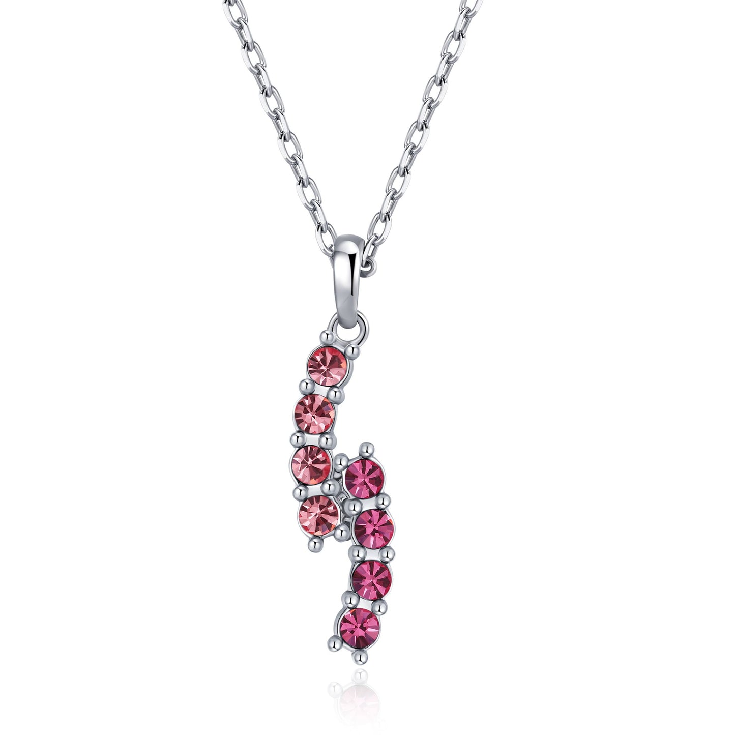 Kette mit Anhänger Duo, silber pink