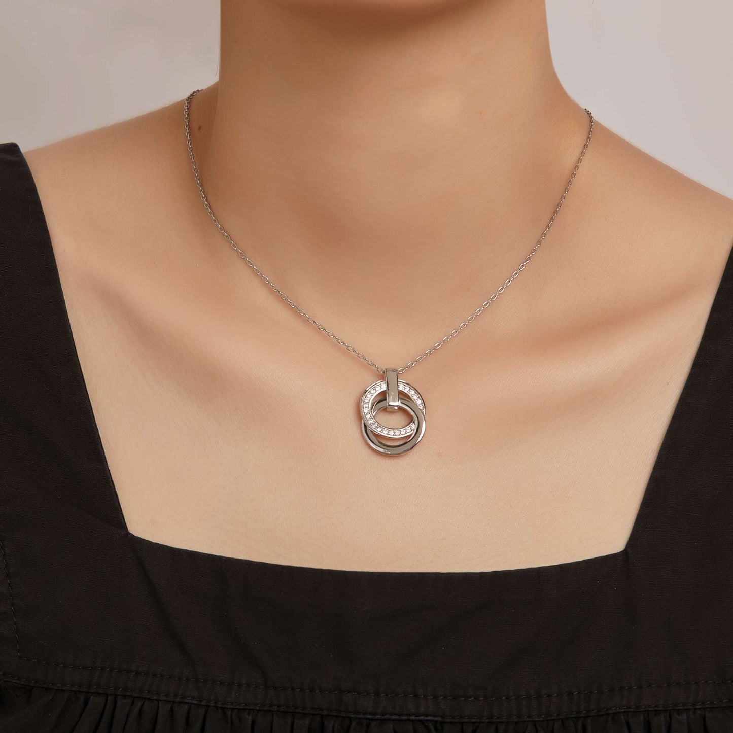 Kette mit Anhänger Circles, silber