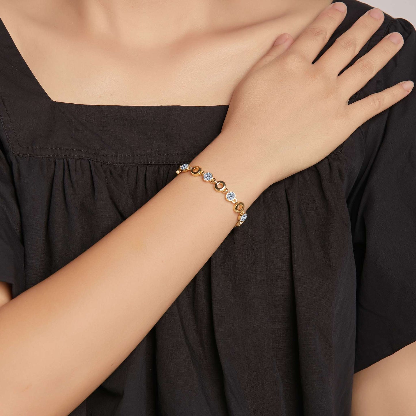 Armband Singular, gold hellblau