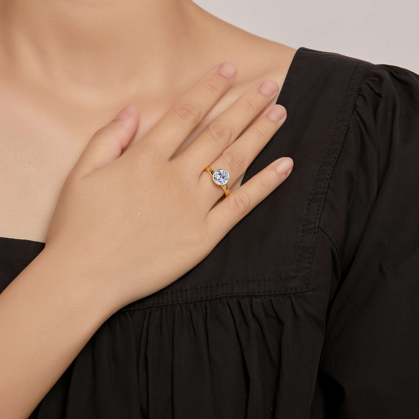 Ring Singular, gold hellblau