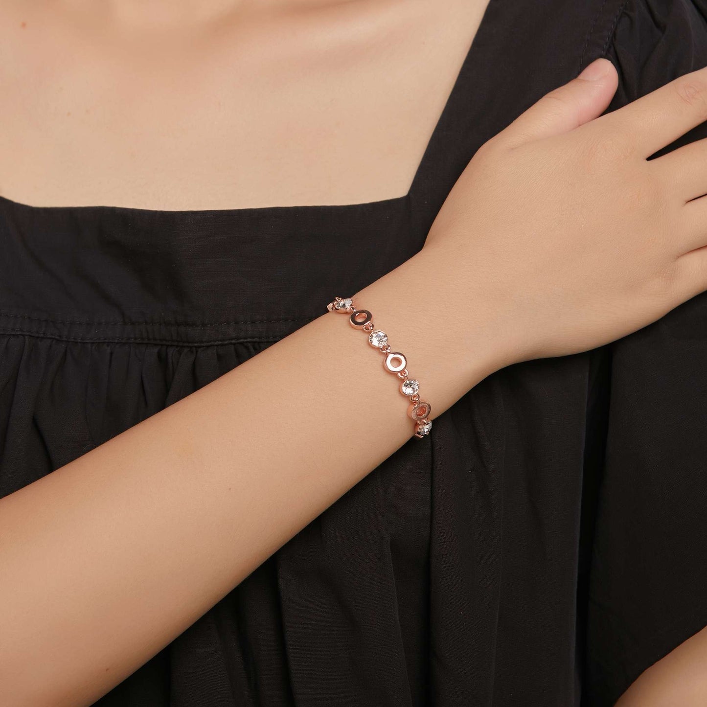 Armband Singular, rotgold weiss