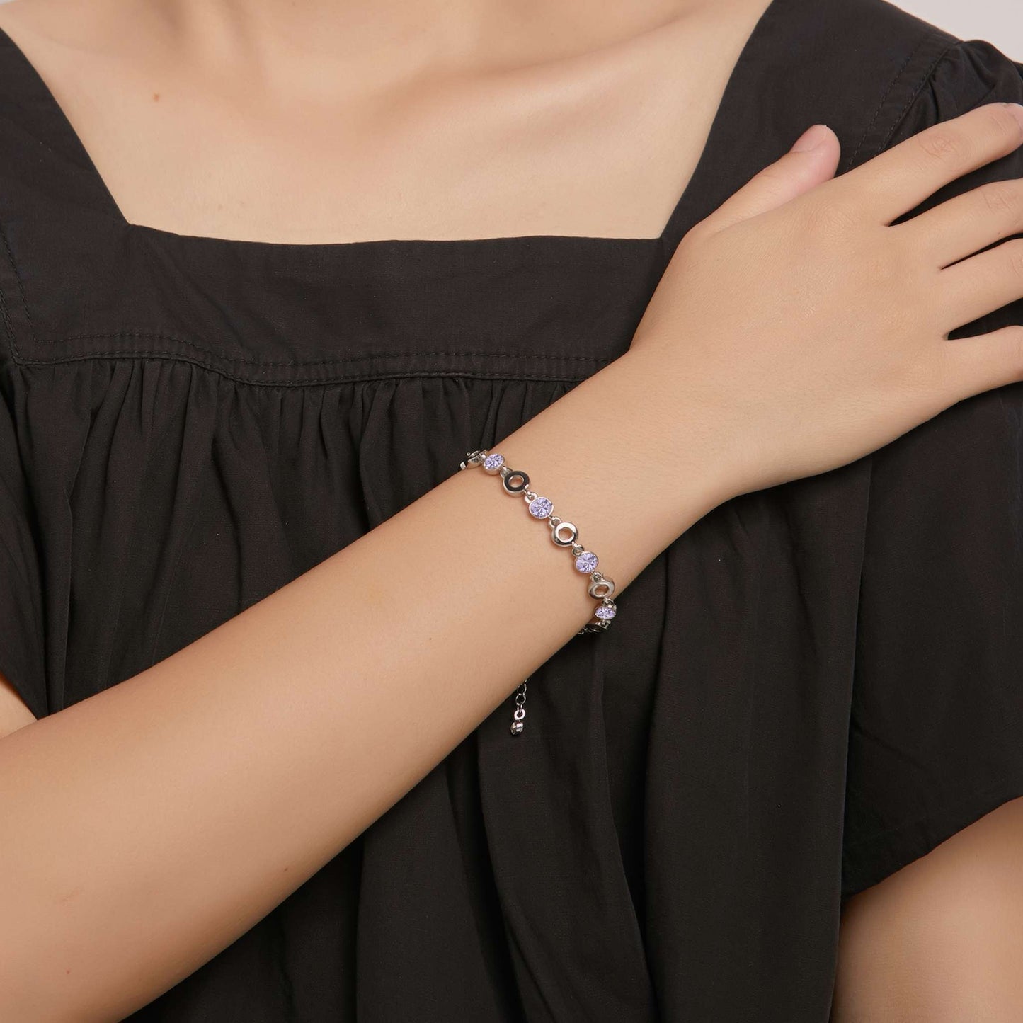 Armband Singular, silber violett