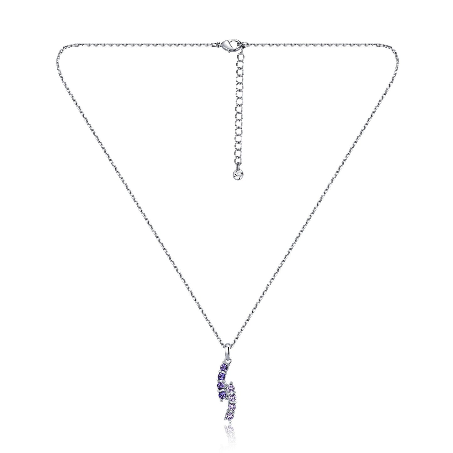 Kette mit Anhänger Duo, silber violett