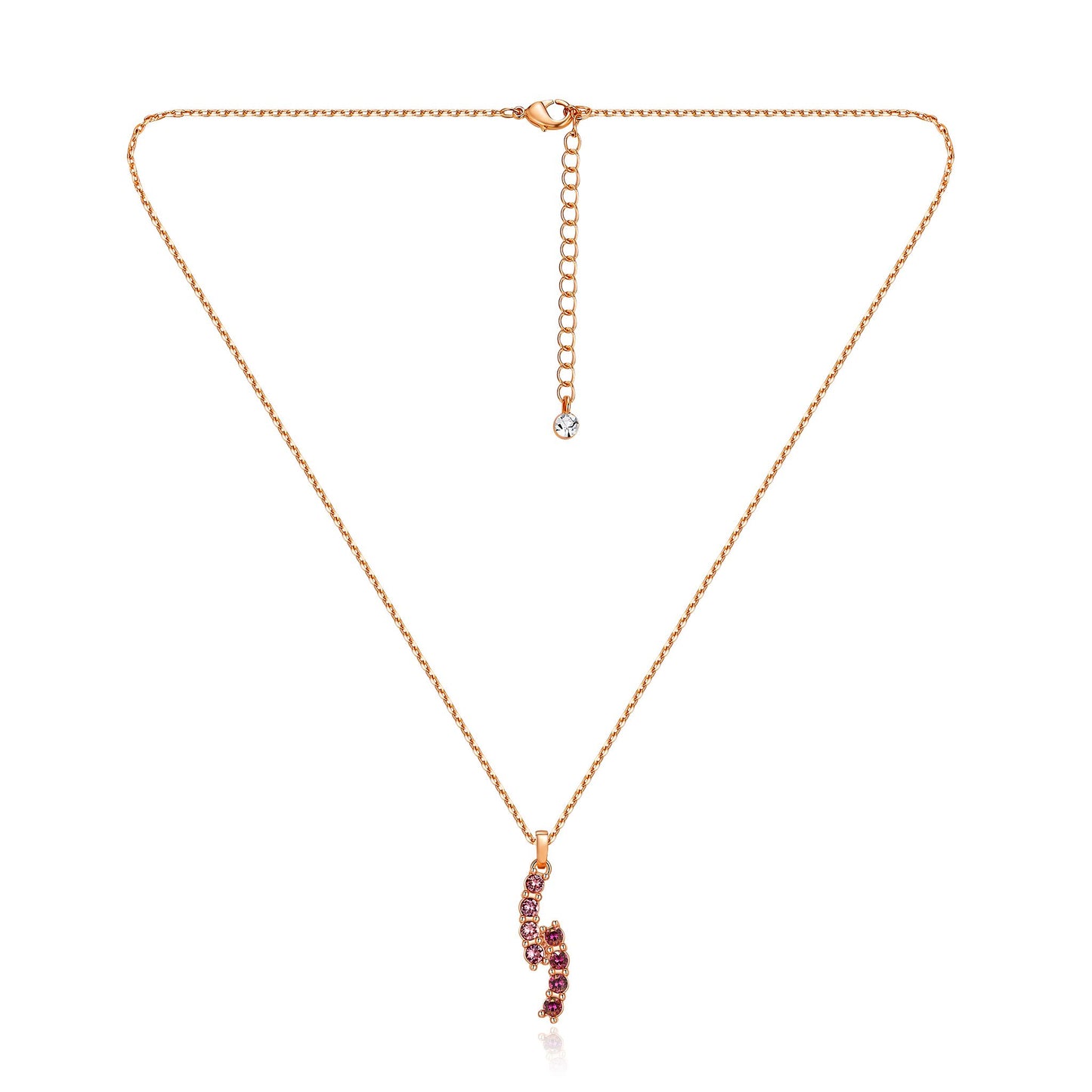 Kette mit Anhänger Duo, rotgold pink