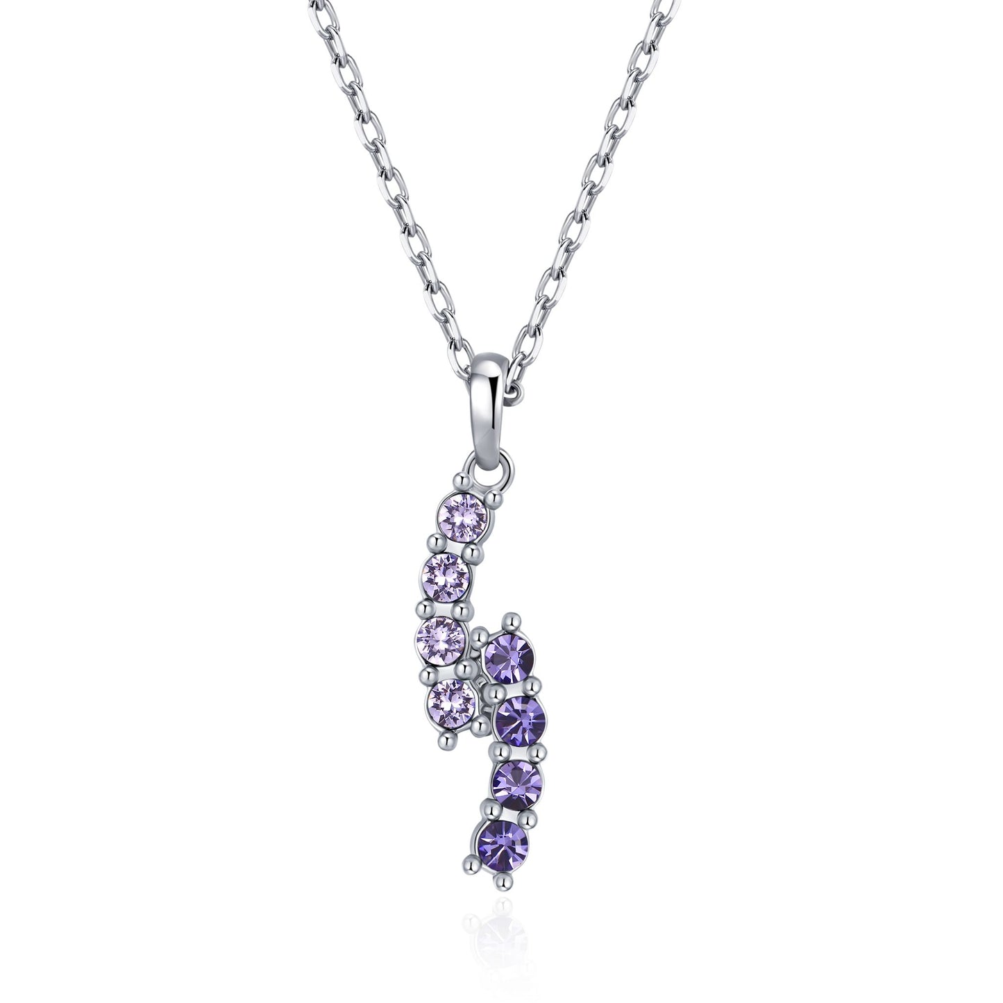 Kette mit Anhänger Duo, silber violett