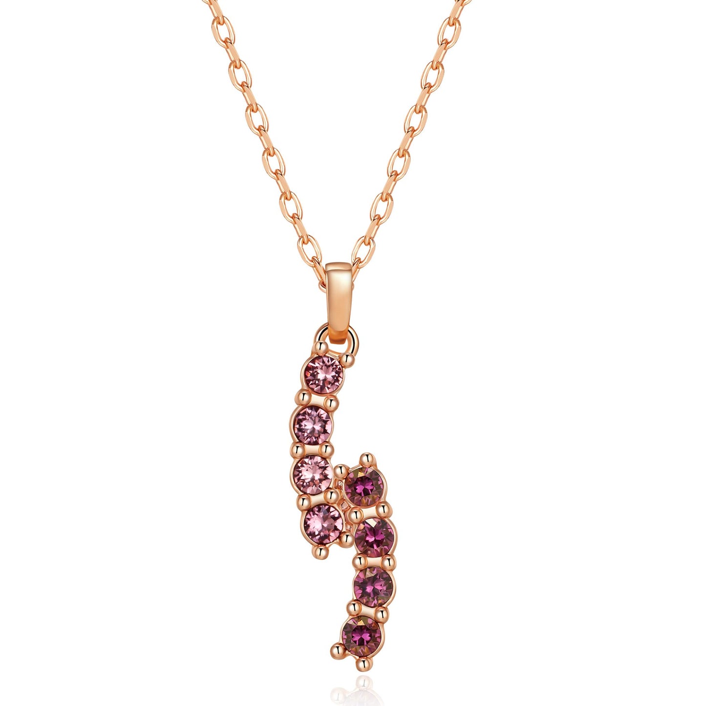 Kette mit Anhänger Duo, rotgold pink