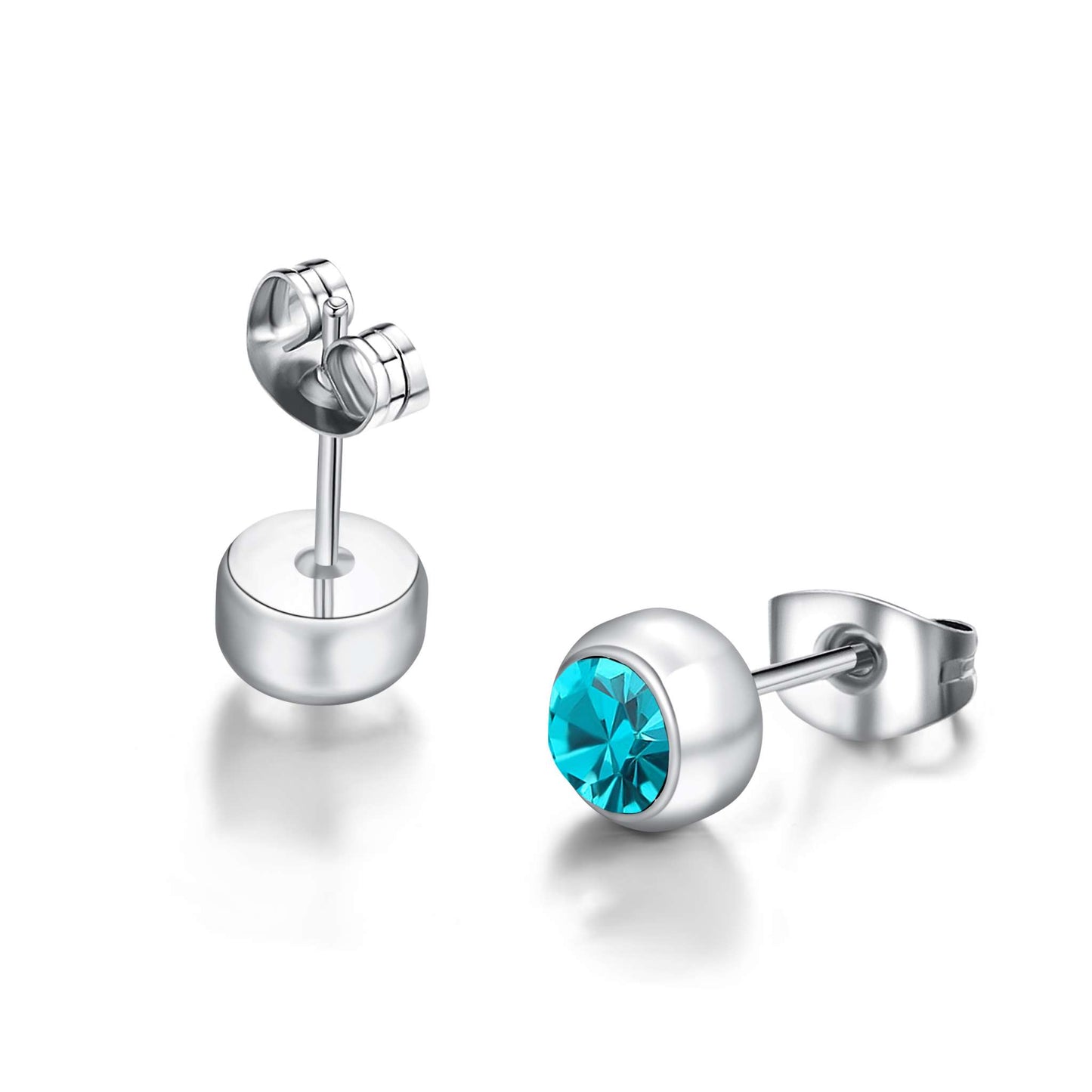 Ohrstecker Singular, silber aqua