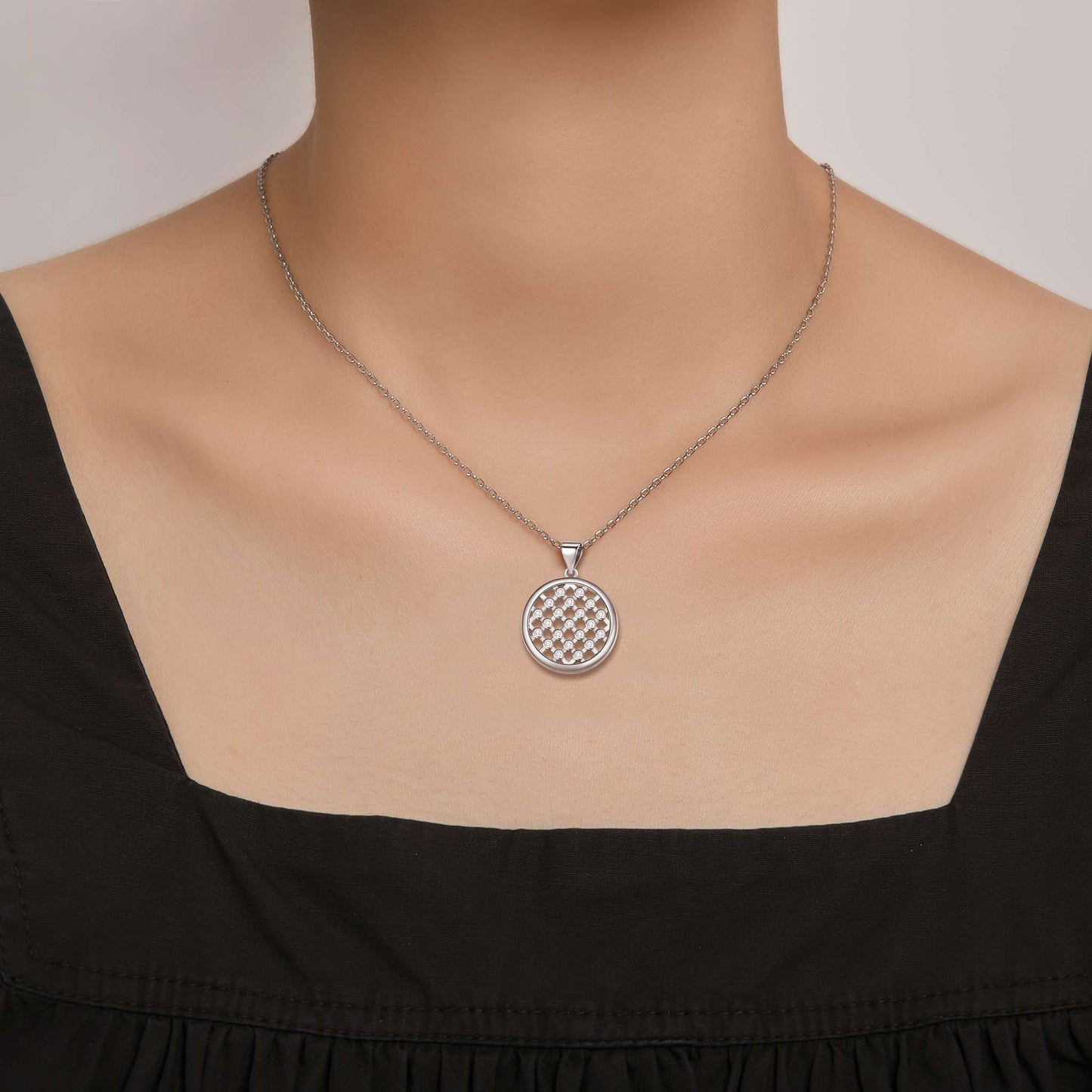 Kette mit Anhänger Weave, silber